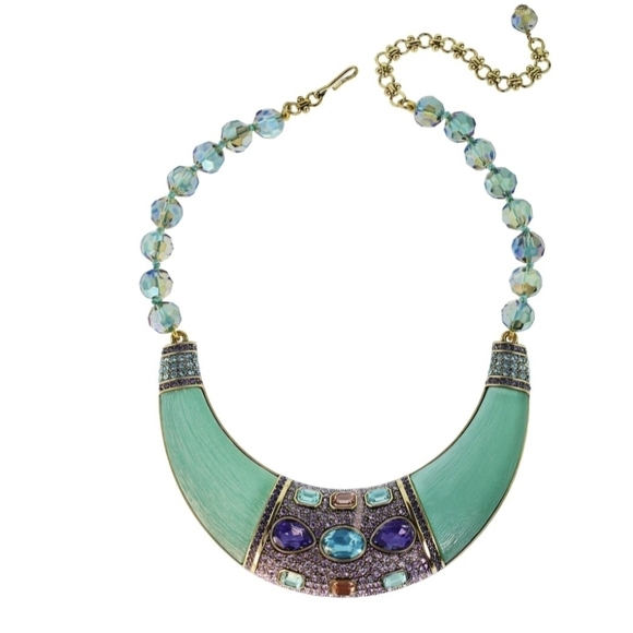 Heidi Daus NWOT Say It With Style Beaded Resin Crystal Statement Necklace - Picture 1 of 8